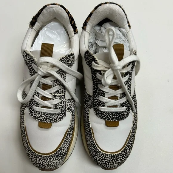Madewell White Sneakers with Black Speckle and Brown Accents - Picture 7 of 11